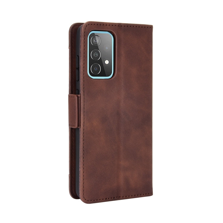 For Samsung Galaxy A52 5G Skin Feel Calf Pattern Horizontal Flip Leather Case with Holder & Card Slots & Photo Frame(Brown) by buy2fix