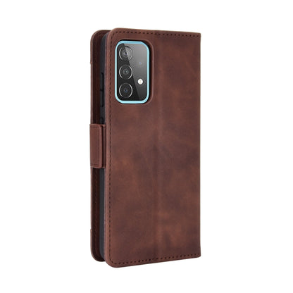 For Samsung Galaxy A52 5G Skin Feel Calf Pattern Horizontal Flip Leather Case with Holder & Card Slots & Photo Frame(Brown) by buy2fix