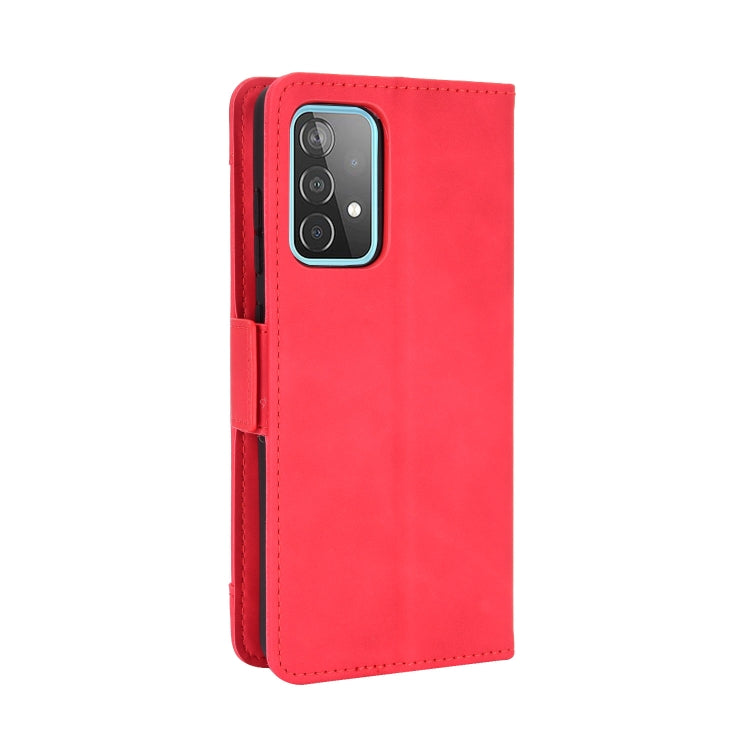 For Samsung Galaxy A52 5G Skin Feel Calf Pattern Horizontal Flip Leather Case with Holder & Card Slots & Photo Frame(Red) by buy2fix
