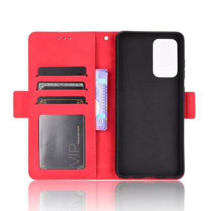 For Samsung Galaxy A52 5G Skin Feel Calf Pattern Horizontal Flip Leather Case with Holder & Card Slots & Photo Frame(Red) by buy2fix