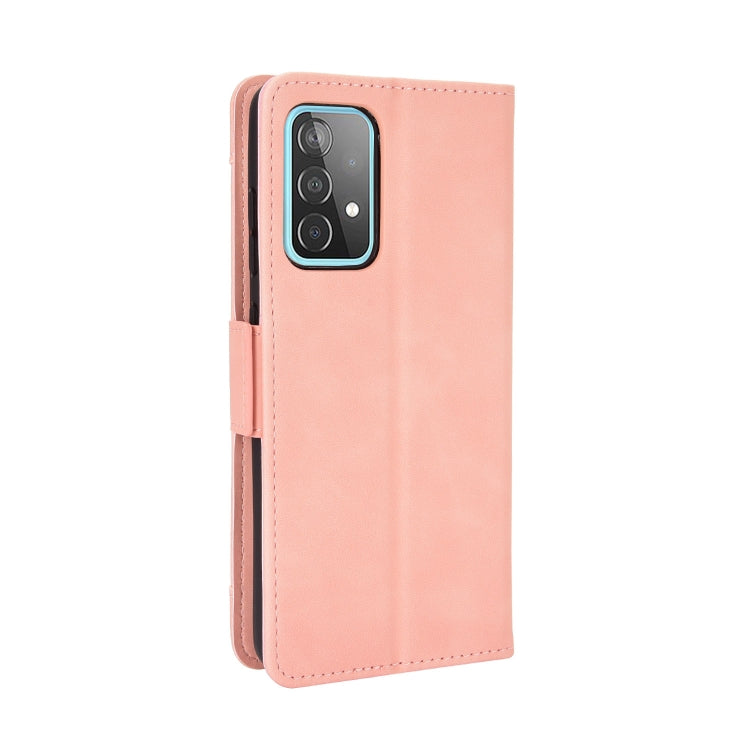 For Samsung Galaxy A52 5G Skin Feel Calf Pattern Horizontal Flip Leather Case with Holder & Card Slots & Photo Frame(Pink) by buy2fix