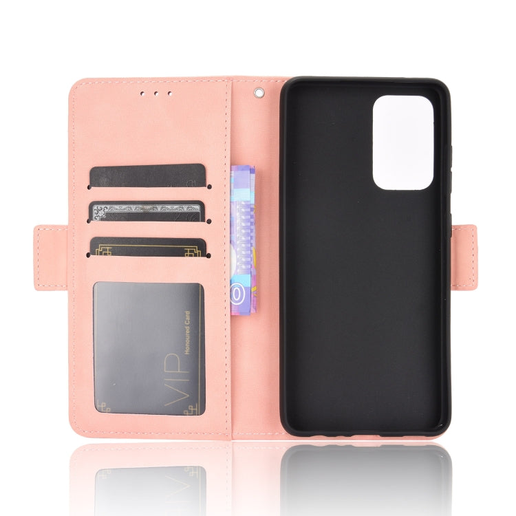 For Samsung Galaxy A52 5G Skin Feel Calf Pattern Horizontal Flip Leather Case with Holder & Card Slots & Photo Frame(Pink) by buy2fix