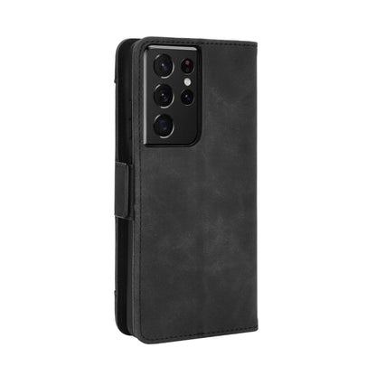 For Samsung Galaxy S21 Ultra 5G Skin Feel Calf Pattern Horizontal Flip Leather Case with Holder & Card Slots & Photo Frame(Black) - Galaxy S21 Ultra 5G Cases by buy2fix | Online Shopping UK | buy2fix