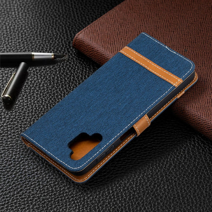For Samsung Galaxy A32 5G Color Matching Denim Texture Horizontal Flip Leather Case with Holder & Card Slots & Wallet & Lanyard(Dark Blue) by buy2fix