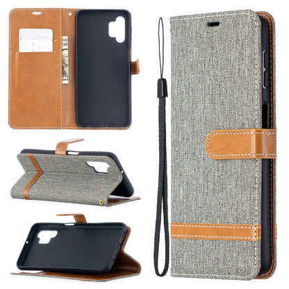 For Samsung Galaxy A32 5G Color Matching Denim Texture Horizontal Flip Leather Case with Holder & Card Slots & Wallet & Lanyard(Grey) by buy2fix