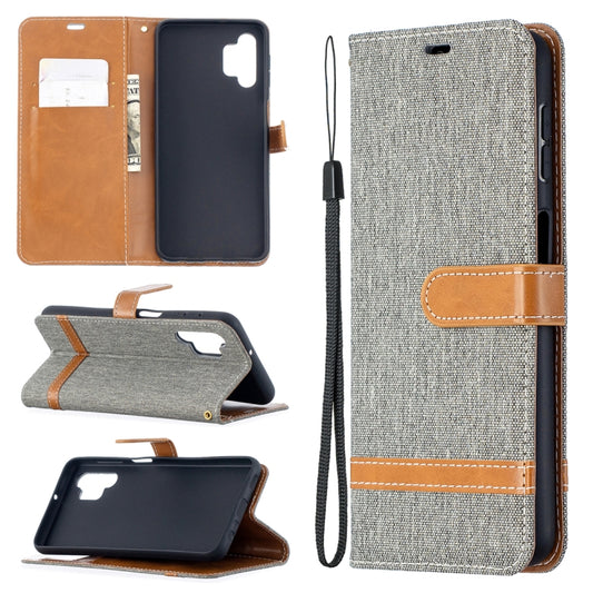 For Samsung Galaxy A32 5G Color Matching Denim Texture Horizontal Flip Leather Case with Holder & Card Slots & Wallet & Lanyard(Grey) by buy2fix