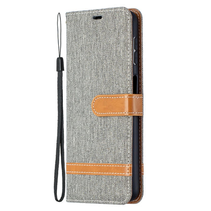For Samsung Galaxy A32 5G Color Matching Denim Texture Horizontal Flip Leather Case with Holder & Card Slots & Wallet & Lanyard(Grey) by buy2fix