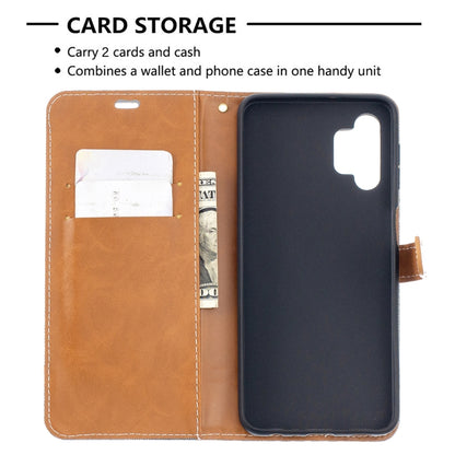 For Samsung Galaxy A32 5G Color Matching Denim Texture Horizontal Flip Leather Case with Holder & Card Slots & Wallet & Lanyard(Grey) by buy2fix