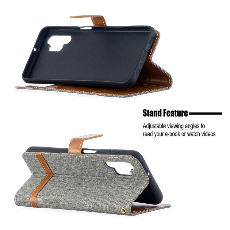 For Samsung Galaxy A32 5G Color Matching Denim Texture Horizontal Flip Leather Case with Holder & Card Slots & Wallet & Lanyard(Grey) by buy2fix