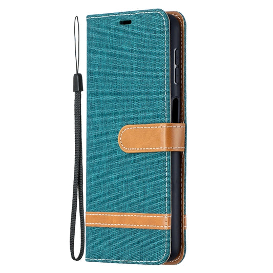 For Samsung Galaxy A32 5G Color Matching Denim Texture Horizontal Flip Leather Case with Holder & Card Slots & Wallet & Lanyard(Green) by buy2fix