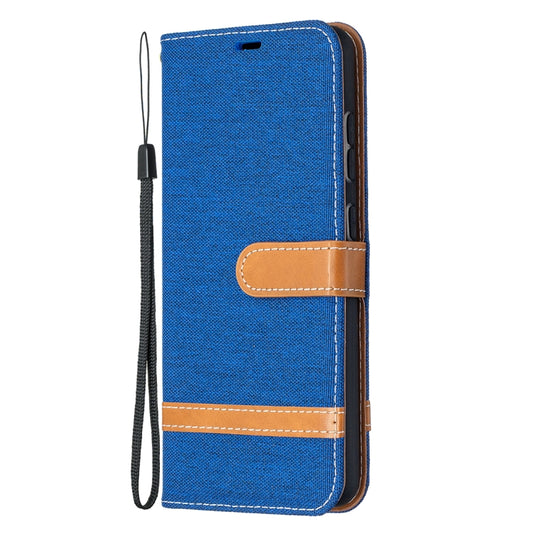 For Samsung Galaxy A52 5G / 4G Color Matching Denim Texture Horizontal Flip Leather Case with Holder & Card Slots & Wallet & Lanyard(Royal Blue) by buy2fix