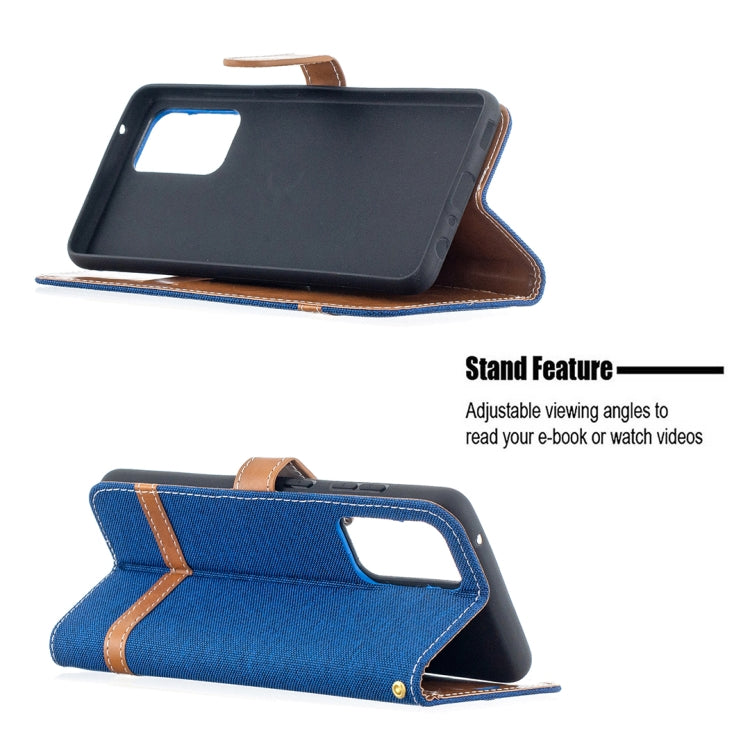 For Samsung Galaxy A52 5G / 4G Color Matching Denim Texture Horizontal Flip Leather Case with Holder & Card Slots & Wallet & Lanyard(Royal Blue) - Galaxy Phone Cases by buy2fix | Online Shopping UK | buy2fix