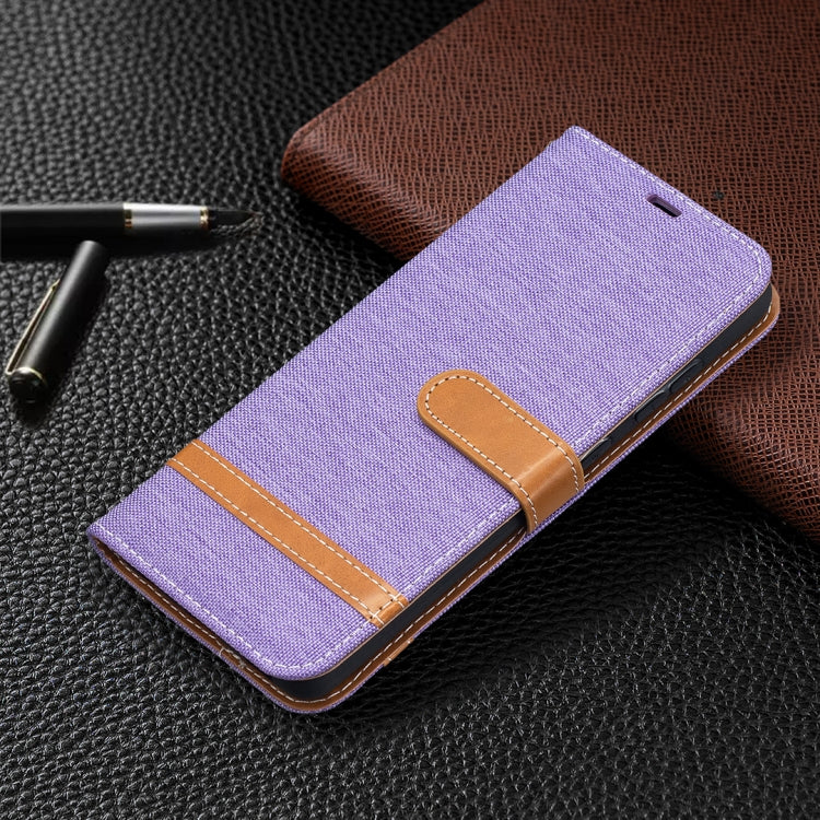 For Samsung Galaxy A52 5G / 4G Color Matching Denim Texture Horizontal Flip Leather Case with Holder & Card Slots & Wallet & Lanyard(Purple) by buy2fix