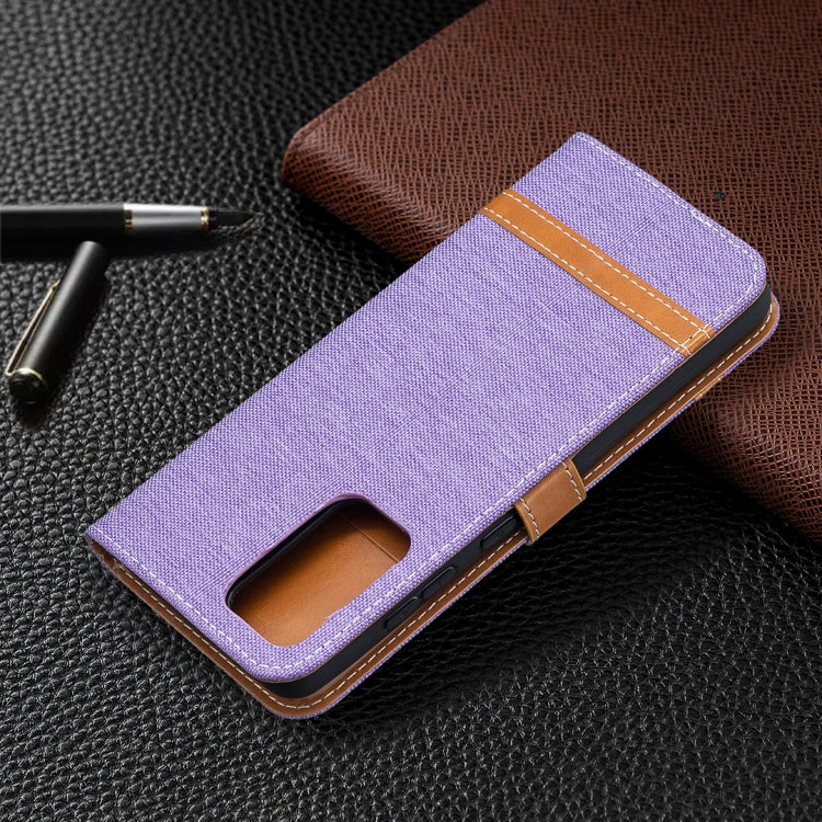 For Samsung Galaxy A52 5G / 4G Color Matching Denim Texture Horizontal Flip Leather Case with Holder & Card Slots & Wallet & Lanyard(Purple) by buy2fix