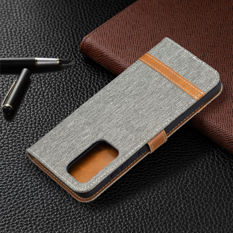 For Samsung Galaxy A52 5G / 4G Color Matching Denim Texture Horizontal Flip Leather Case with Holder & Card Slots & Wallet & Lanyard(Grey) by buy2fix