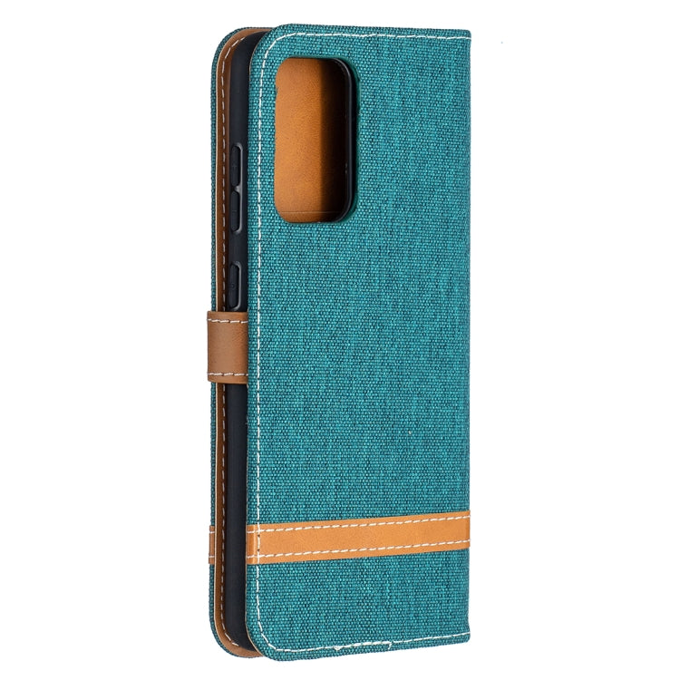 For Samsung Galaxy A52 5G / 4G Color Matching Denim Texture Horizontal Flip Leather Case with Holder & Card Slots & Wallet & Lanyard(Green) by buy2fix