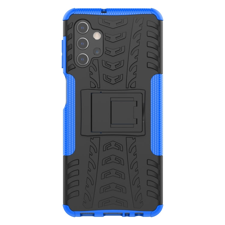 For Samsung Galaxy A32 5G Tire Texture Shockproof TPU+PC Protective Case with Holder(Blue) by buy2fix