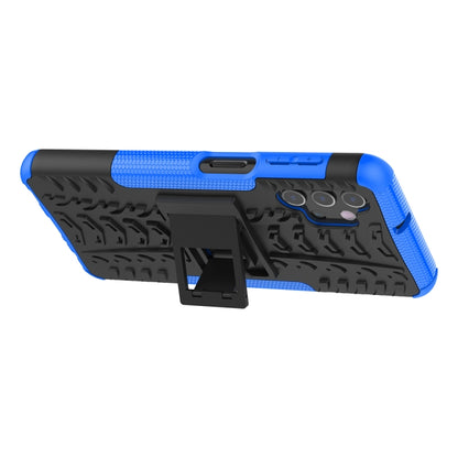 For Samsung Galaxy A32 5G Tire Texture Shockproof TPU+PC Protective Case with Holder(Blue) by buy2fix