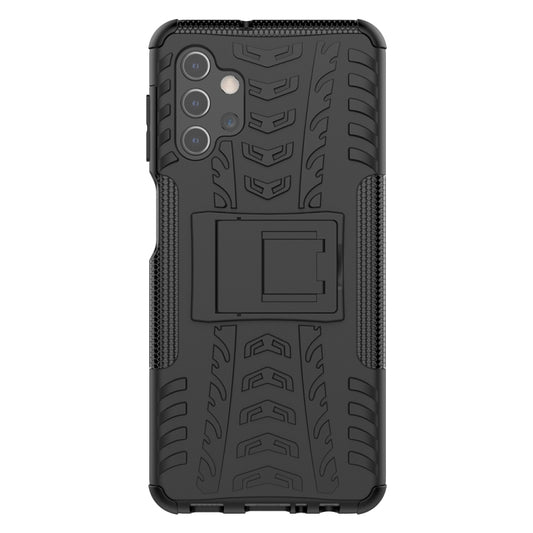 For Samsung Galaxy A32 5G Tire Texture Shockproof TPU+PC Protective Case with Holder(Black) by buy2fix