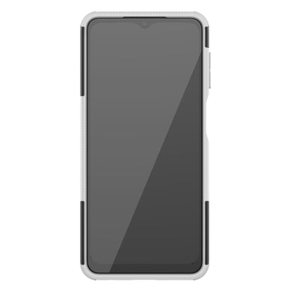 For Samsung Galaxy A32 5G Tire Texture Shockproof TPU+PC Protective Case with Holder(White) by buy2fix