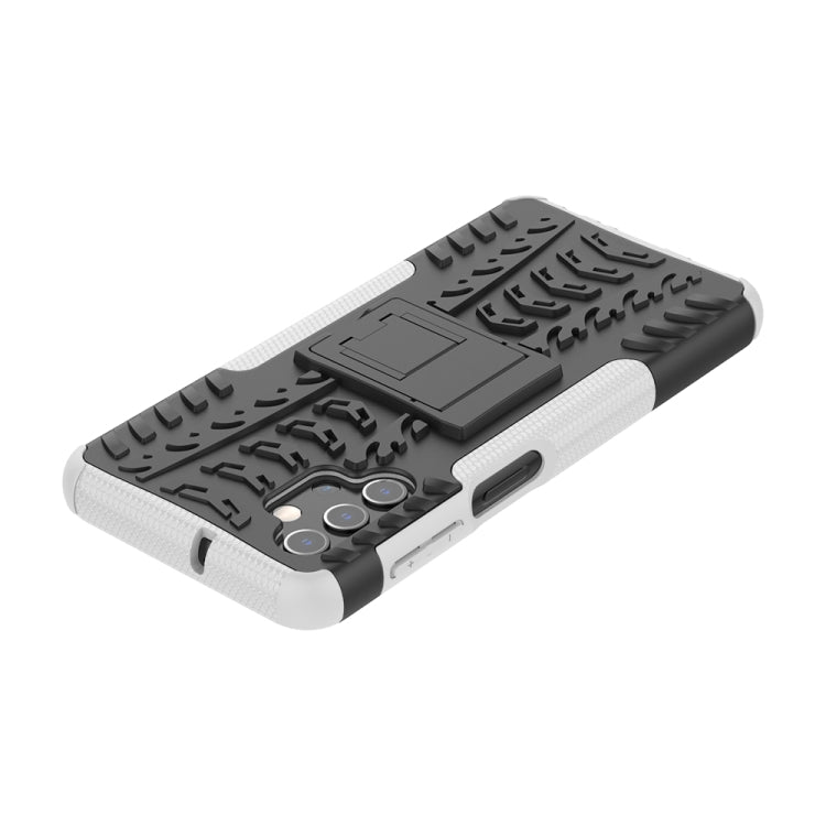 For Samsung Galaxy A32 5G Tire Texture Shockproof TPU+PC Protective Case with Holder(White) by buy2fix