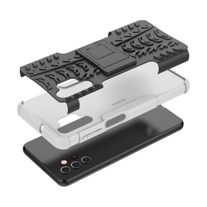 For Samsung Galaxy A32 5G Tire Texture Shockproof TPU+PC Protective Case with Holder(White) by buy2fix