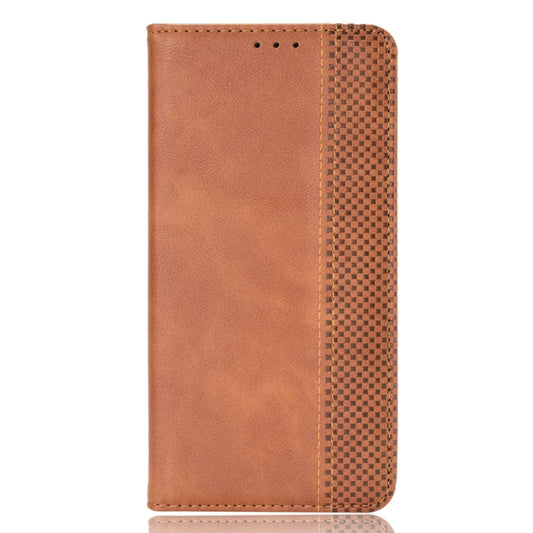 For Motorola Moto E7 Magnetic Buckle Retro Crazy Horse Texture Horizontal Flip Leather Case with Holder & Card Slots & Photo Frame(Brown) - Motorola Cases by buy2fix | Online Shopping UK | buy2fix