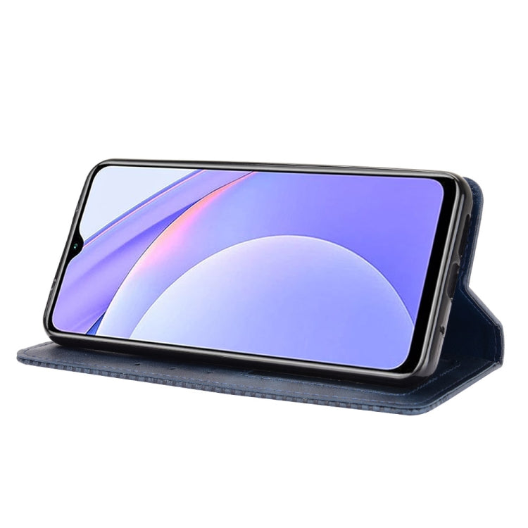 For Xiaomi Redmi 9T/ 9 Power Magnetic Buckle Retro Crazy Horse Texture Horizontal Flip Leather Case with Holder & Card Slots & Photo Frame(Blue) - Xiaomi Cases by buy2fix | Online Shopping UK | buy2fix