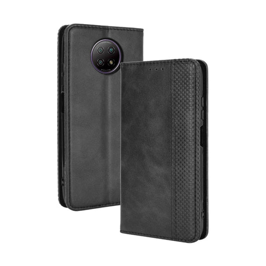 For Xiaomi Redmi Note 9T 5G / Note 9 5G Magnetic Buckle Retro Crazy Horse Texture Horizontal Flip Leather Case with Holder & Card Slots & Photo Frame(Black) - Xiaomi Cases by buy2fix | Online Shopping UK | buy2fix