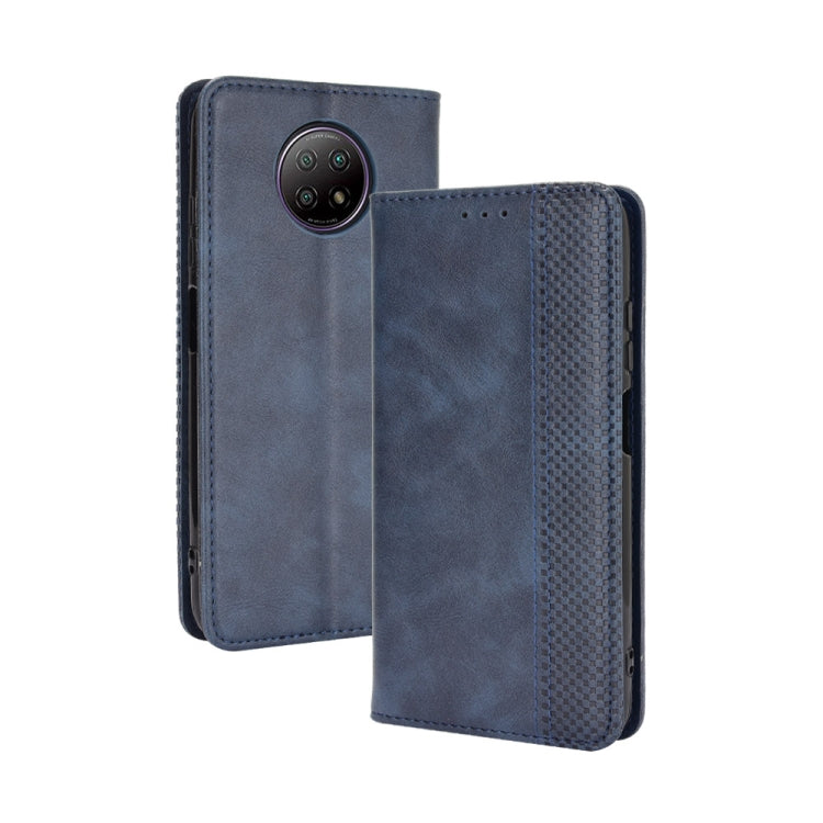 For Xiaomi Redmi Note 9T 5G / Note 9 5G Magnetic Buckle Retro Crazy Horse Texture Horizontal Flip Leather Case with Holder & Card Slots & Photo Frame(Blue) - Xiaomi Cases by buy2fix | Online Shopping UK | buy2fix