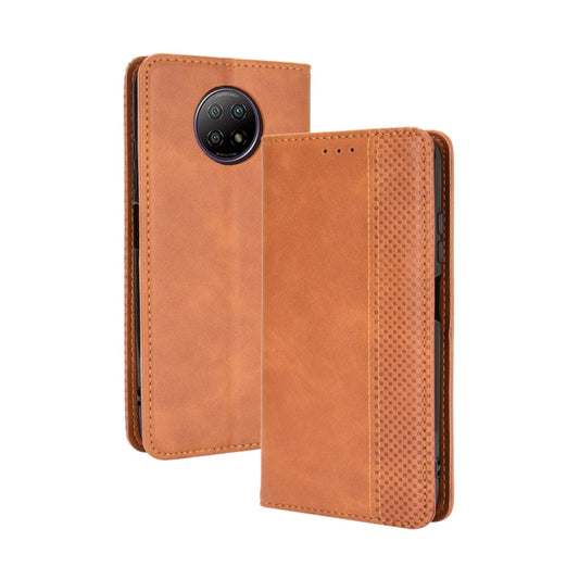 For Xiaomi Redmi Note 9T 5G / Note 9 5G Magnetic Buckle Retro Crazy Horse Texture Horizontal Flip Leather Case with Holder & Card Slots & Photo Frame(Brown) - Xiaomi Cases by buy2fix | Online Shopping UK | buy2fix