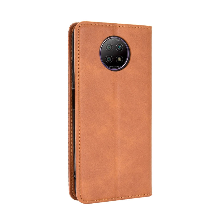 For Xiaomi Redmi Note 9T 5G / Note 9 5G Magnetic Buckle Retro Crazy Horse Texture Horizontal Flip Leather Case with Holder & Card Slots & Photo Frame(Brown) - Xiaomi Cases by buy2fix | Online Shopping UK | buy2fix