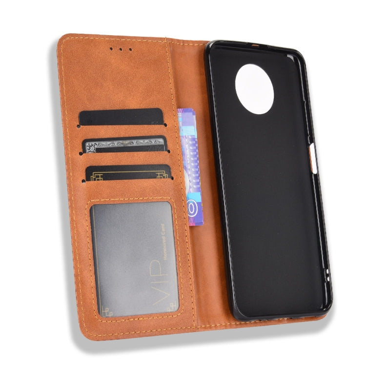 For Xiaomi Redmi Note 9T 5G / Note 9 5G Magnetic Buckle Retro Crazy Horse Texture Horizontal Flip Leather Case with Holder & Card Slots & Photo Frame(Brown) - Xiaomi Cases by buy2fix | Online Shopping UK | buy2fix