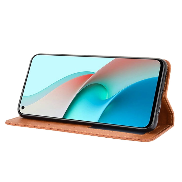 For Xiaomi Redmi Note 9T 5G / Note 9 5G Magnetic Buckle Retro Crazy Horse Texture Horizontal Flip Leather Case with Holder & Card Slots & Photo Frame(Brown) - Xiaomi Cases by buy2fix | Online Shopping UK | buy2fix