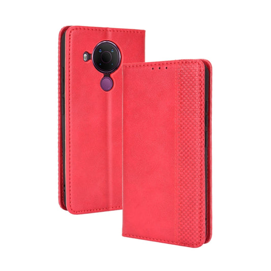 For Nokia 5.4 Magnetic Buckle Retro Crazy Horse Texture Horizontal Flip Leather Case with Holder & Card Slots & Photo Frame(Red) - Nokia Cases by buy2fix | Online Shopping UK | buy2fix