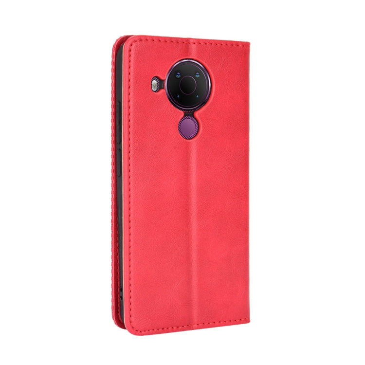 For Nokia 5.4 Magnetic Buckle Retro Crazy Horse Texture Horizontal Flip Leather Case with Holder & Card Slots & Photo Frame(Red) - Nokia Cases by buy2fix | Online Shopping UK | buy2fix
