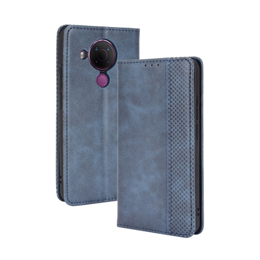 For Nokia 5.4 Magnetic Buckle Retro Crazy Horse Texture Horizontal Flip Leather Case with Holder & Card Slots & Photo Frame(Blue) - Nokia Cases by buy2fix | Online Shopping UK | buy2fix