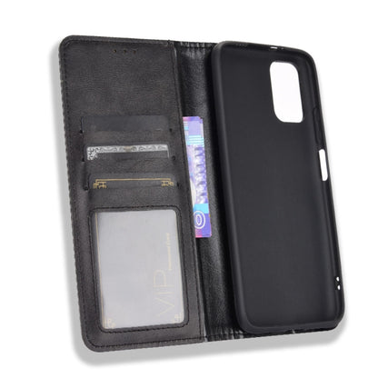 For Xiaomi Poco M3 Magnetic Buckle Retro Crazy Horse Texture Horizontal Flip Leather Case with Holder & Card Slots & Photo Frame(Black) - Xiaomi Cases by buy2fix | Online Shopping UK | buy2fix