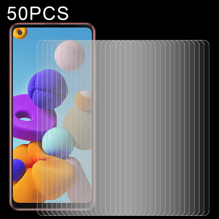 For Samsung Galaxy A21s 50pcs 0.26mm 9H 2.5D Tempered Glass Film by buy2fix