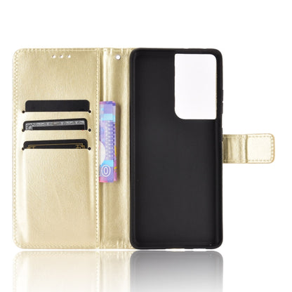 For Samsung Galaxy S21 Ultra 5G Retro Crazy Horse Texture Horizontal Flip Leather Case with Holder & Card Slots & Photo Frame(Gold) - Galaxy S21 Ultra 5G Cases by buy2fix | Online Shopping UK | buy2fix