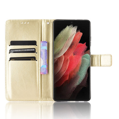 For Samsung Galaxy S21 Ultra 5G Retro Crazy Horse Texture Horizontal Flip Leather Case with Holder & Card Slots & Photo Frame(Gold) - Galaxy S21 Ultra 5G Cases by buy2fix | Online Shopping UK | buy2fix