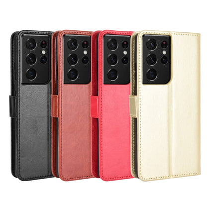 For Samsung Galaxy S21 Ultra 5G Retro Crazy Horse Texture Horizontal Flip Leather Case with Holder & Card Slots & Photo Frame(Gold) - Galaxy S21 Ultra 5G Cases by buy2fix | Online Shopping UK | buy2fix