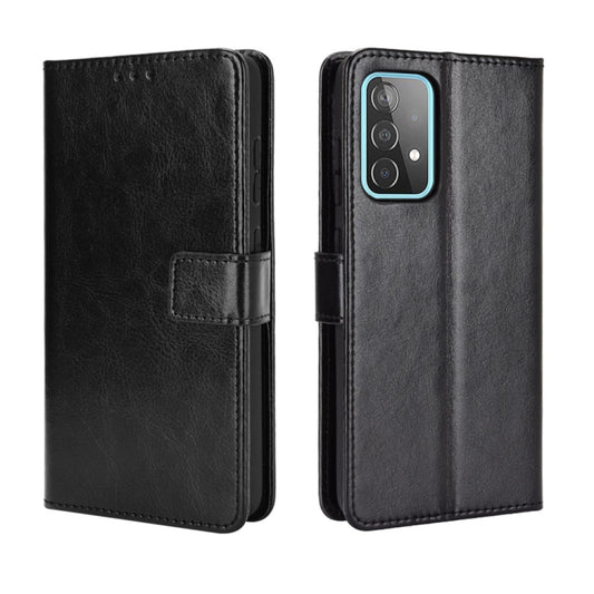 For Samsung Galaxy A52 5G / 4G Retro Crazy Horse Texture Horizontal Flip Leather Case with Holder & Card Slots & Photo Frame(Black) by buy2fix