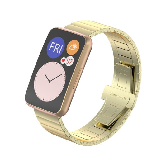 For Huawei Watch Fit Bamboo Joint Metal Watch Band(Gold) - Watch Bands by buy2fix | Online Shopping UK | buy2fix