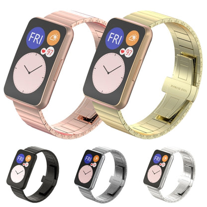 For Huawei Watch Fit Bamboo Joint Metal Watch Band(Rose Gold) - Watch Bands by buy2fix | Online Shopping UK | buy2fix