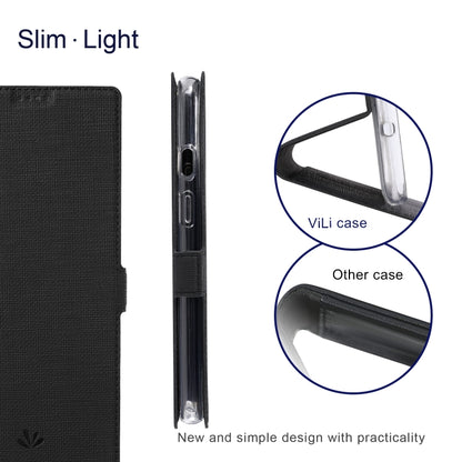 For OnePlus 8T ViLi K Series Shockproof TPU + PU Leather Magnetic Buckle Horizontal Flip Case with Card Slots & Wallet & Holder(Black) - OnePlus Cases by ViLi | Online Shopping UK | buy2fix
