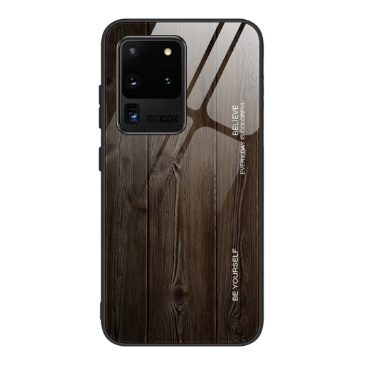 For Samsung Galaxy S20 Ultra Wood Grain Glass Protective Case(M01) by buy2fix