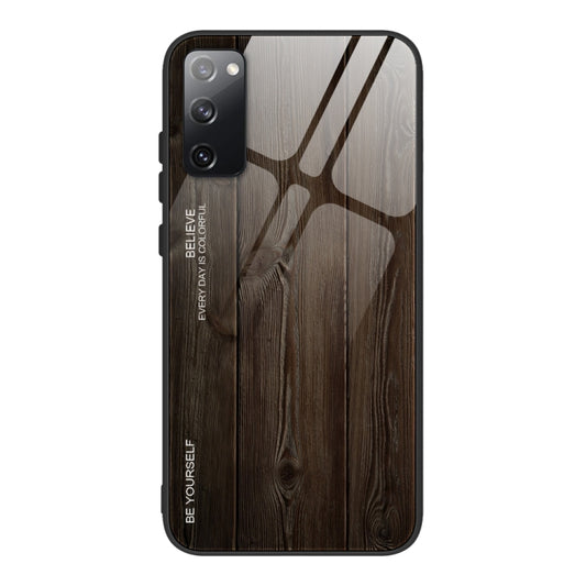 For Samsung Galaxy S20 FE Wood Grain Glass Protective Case(M01) by FIERRE SHANN
