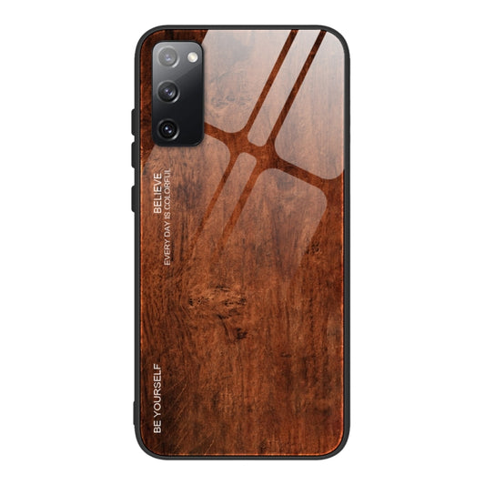 For Samsung Galaxy S20 FE Wood Grain Glass Protective Case(M02) by FIERRE SHANN