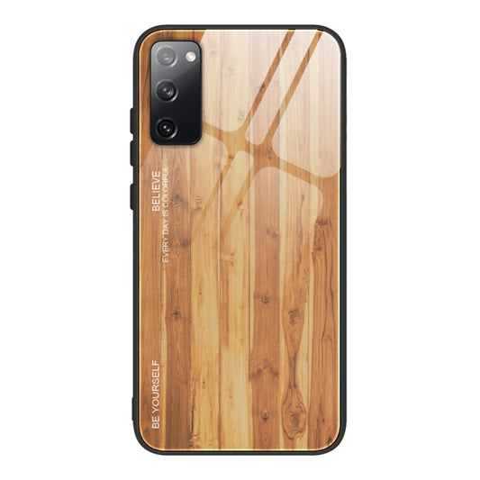 For Samsung Galaxy S20 FE Wood Grain Glass Protective Case(M03) by FIERRE SHANN